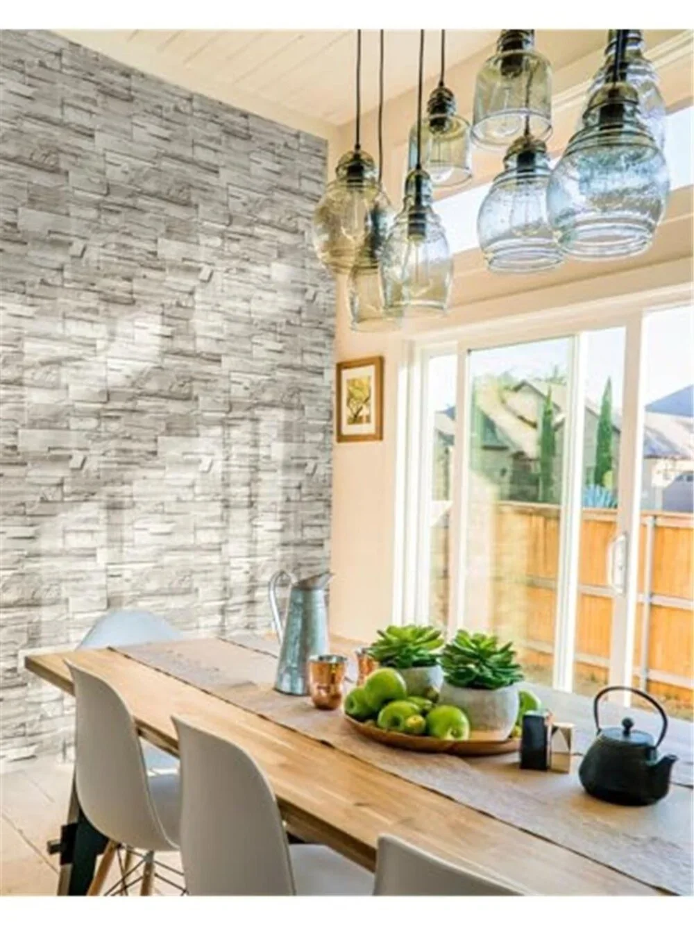 Beige Stone Peel Stick Wallpaper Faux Brick Vinyl Contact Paper Removable Roll